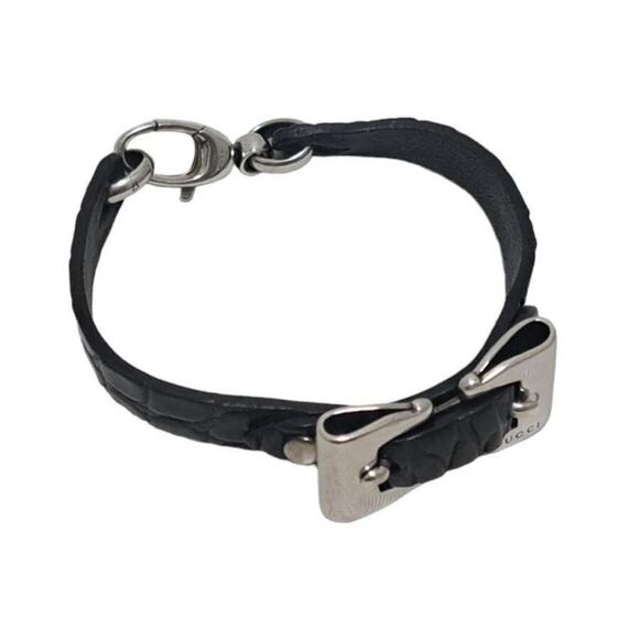 611. Gucci Leather Bow Bracelet with Sterling Silver Detail - Picture 5 of 8